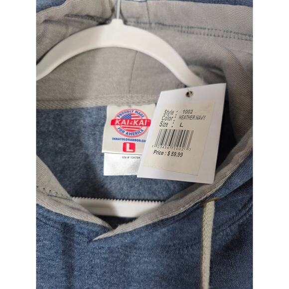 Block Island Hoodie Sweatshirt NWT Unisex large Blue Souvenir Pullover - Picture 2 of 4